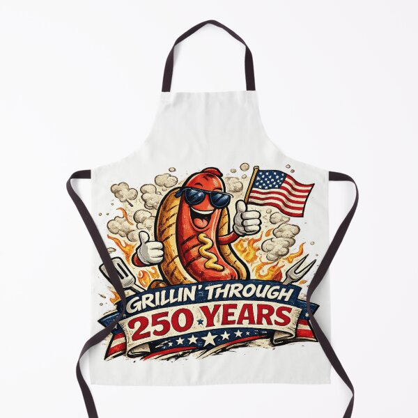 Item preview, Grillin Through 250 Years Funny America 250 BBQ Hot Dog designed and sold by BestKindStudio.