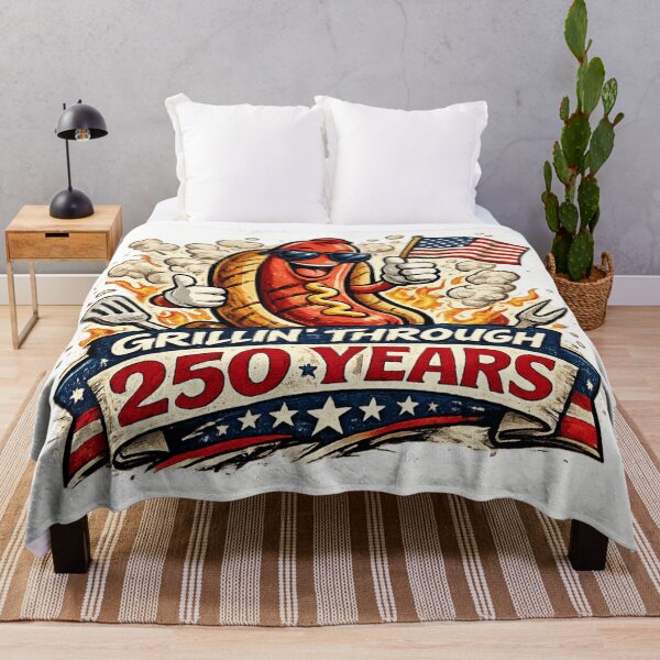 Item preview, Grillin Through 250 Years Funny America 250 BBQ Hot Dog designed and sold by BestKindStudio.