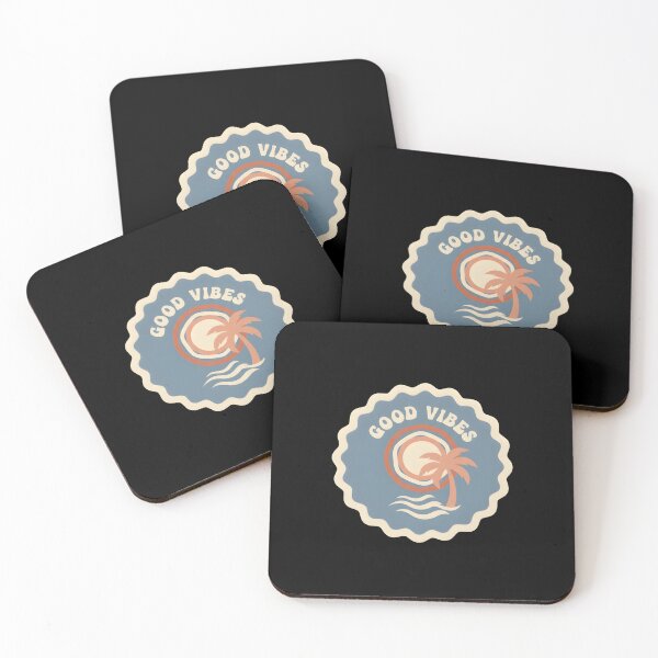 Item preview, Good Vibes Retro Tropical Beach Sticker designed and sold by FestivityFinds.