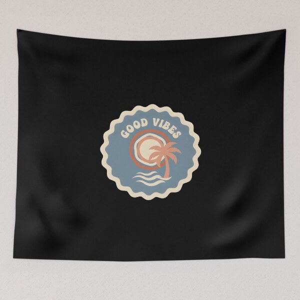 Item preview, Good Vibes Retro Tropical Beach Sticker designed and sold by FestivityFinds.