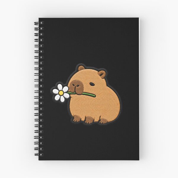 Item preview, Cute Capybara Holding a Flower Embroidery Patch designed and sold by ColorSplash123.
