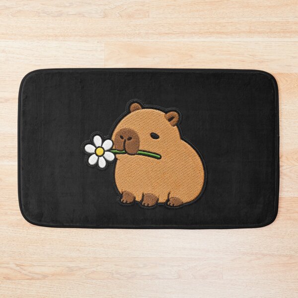Item preview, Cute Capybara Holding a Flower Embroidery Patch designed and sold by ColorSplash123.