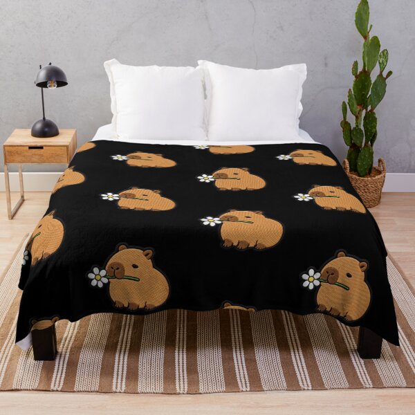 Item preview, Cute Capybara Holding a Flower Embroidery Patch designed and sold by ColorSplash123.