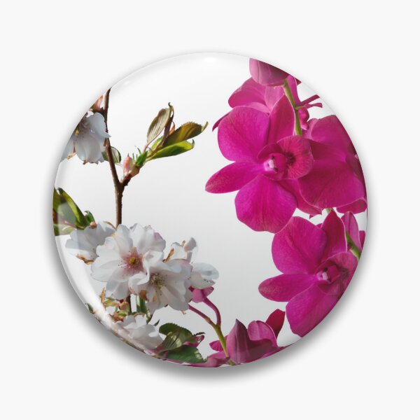 Item preview, White and Magenta Floral Art designed and sold by Zebaiche.