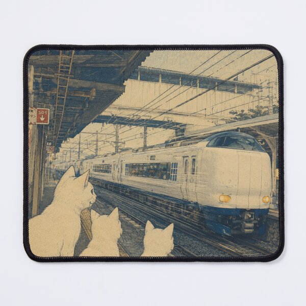 Item preview, Cats Watching the Haruka Express designed and sold by Komatoya.