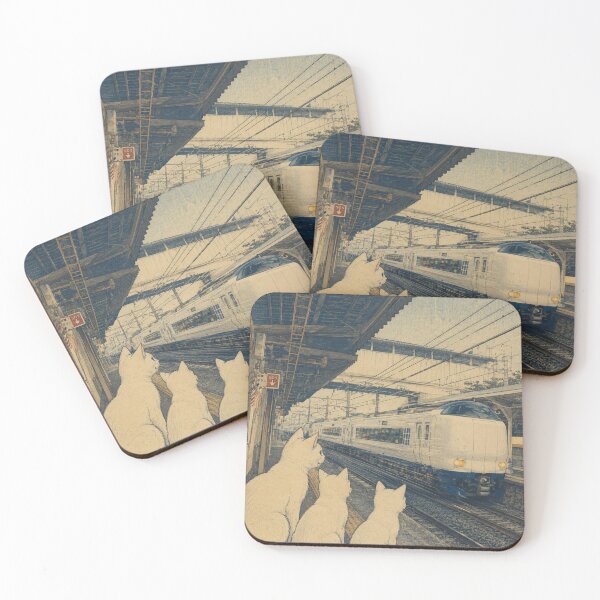 Item preview, Cats Watching the Haruka Express designed and sold by Komatoya.