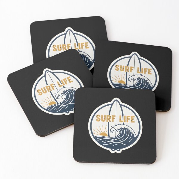 Item preview, Retro Surf Life Wave & Surfboard Beach Sticker designed and sold by FestivityFinds.