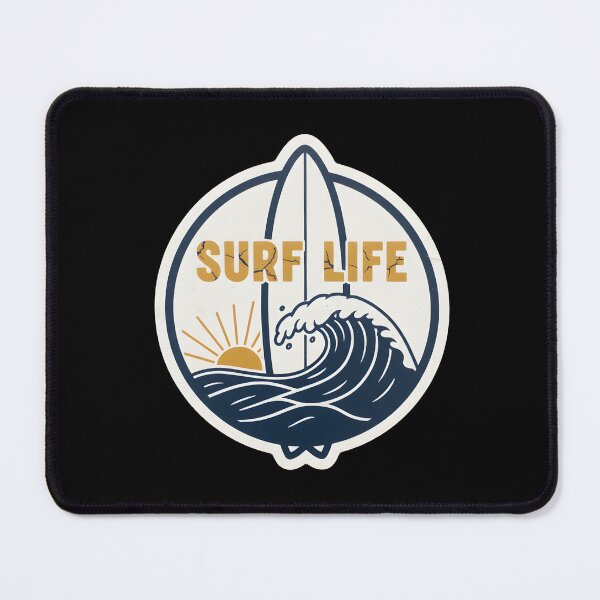 Item preview, Retro Surf Life Wave & Surfboard Beach Sticker designed and sold by FestivityFinds.