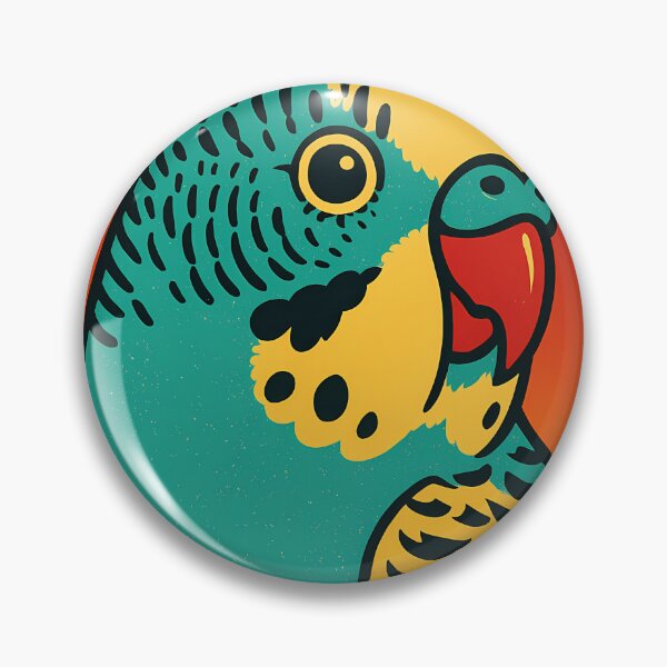 Item preview, Retro Pop Art Poster Illustration of a Parakeet | Bold Tropical Budgerigar Print with Vibrant Green-Blue Feathers, Playful Exotic Bird Aesthetic & Vintage Nature Wall Art Decor designed and sold by PaintedPixels01.