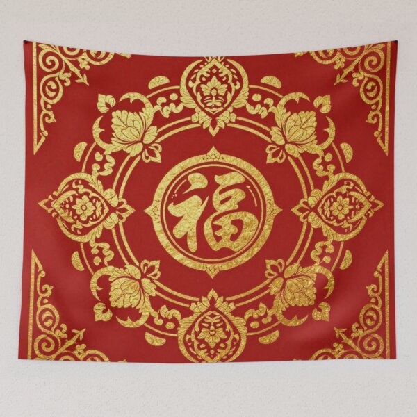 Item preview, Gold 福 Mandala on Red designed and sold by RandomWalker.