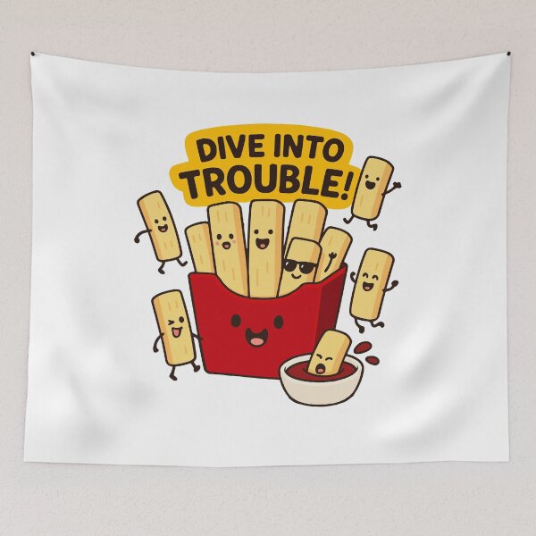 Item preview, Dive Into Trouble Cute French Fries Kawaii designed and sold by Itjung-Room.