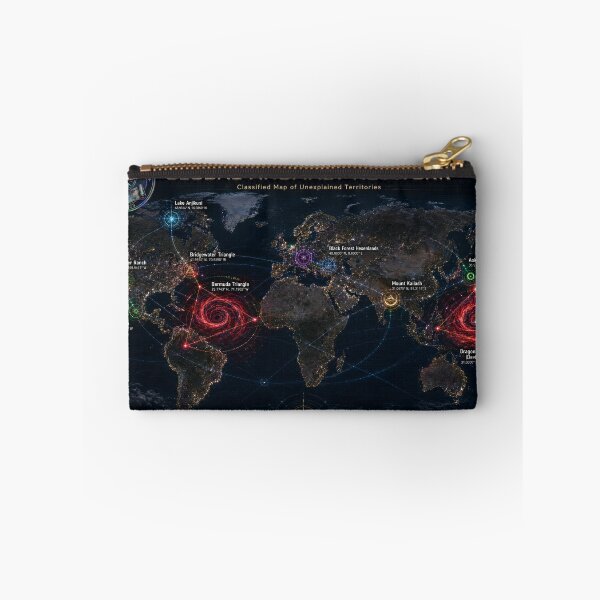 Item preview, The Mythic Survey Society: Global Anomaly Network Map | Classified World Poster of Mysterious Locations designed and sold by Extravanganzza.