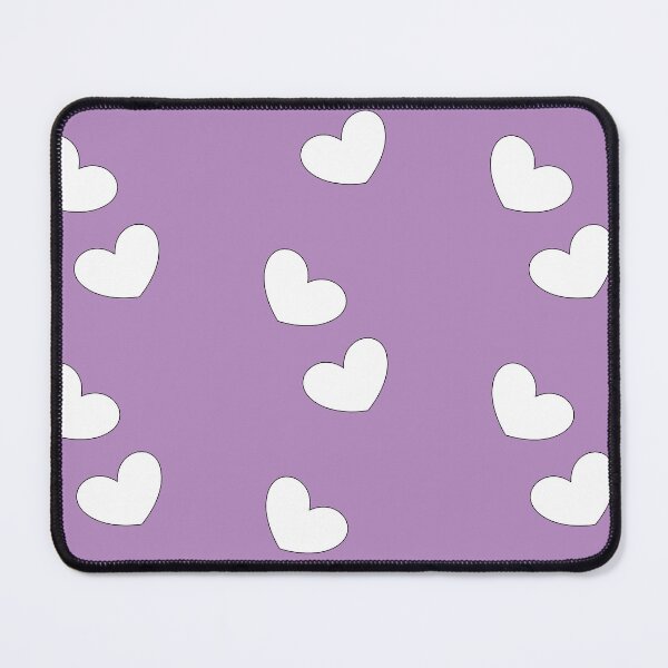 Item preview, soft white little hearts with lavender purple background designed and sold by SrihithaStudio.