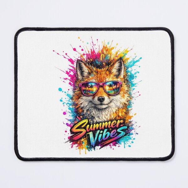 Item preview, Summer Vibes Fox – Cool Sunglasses Color Splash T-Shirt Design designed and sold by GooniSL.