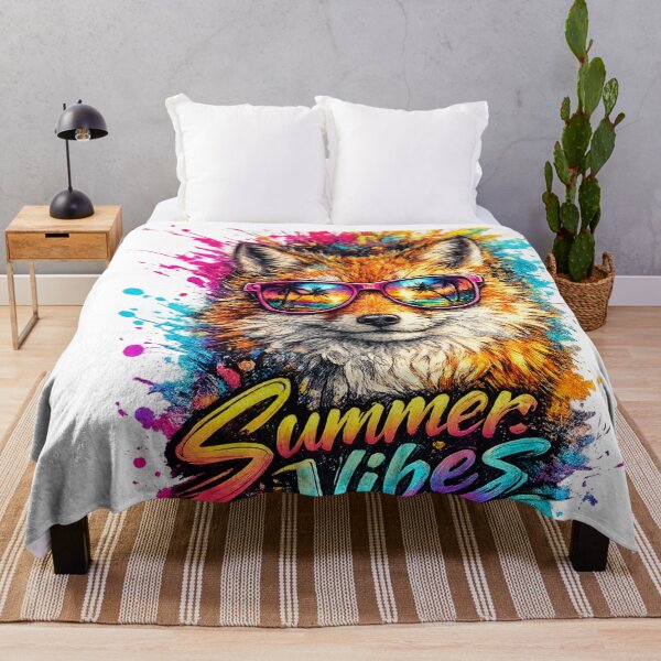 Item preview, Summer Vibes Fox – Cool Sunglasses Color Splash T-Shirt Design designed and sold by GooniSL.