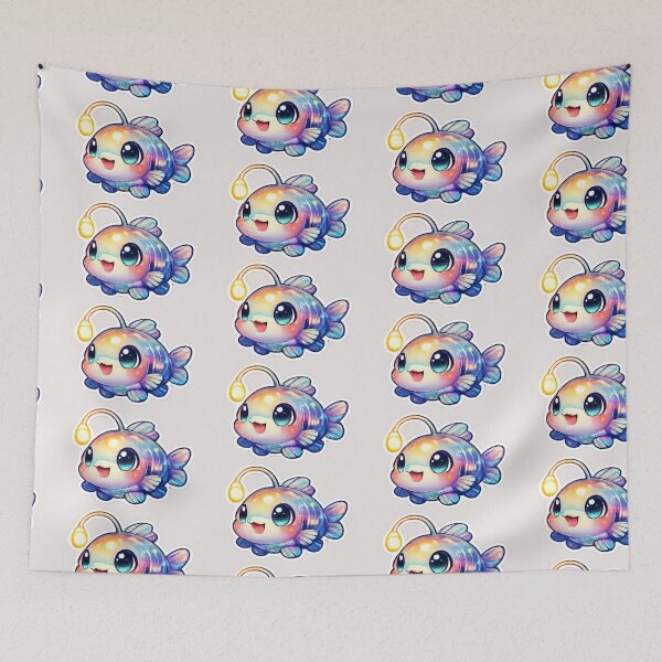 Item preview, Colorful Kawaii cute lanternfish designed and sold by DamioPolArt.