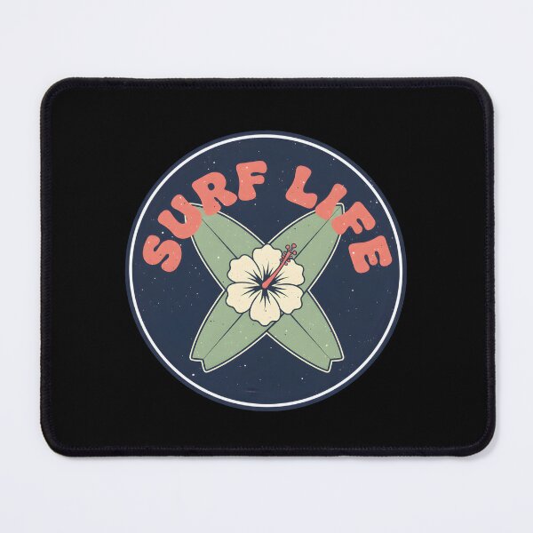 Item preview, Surf Life Retro Hibiscus Surfboard Beach Sticker designed and sold by FestivityFinds.