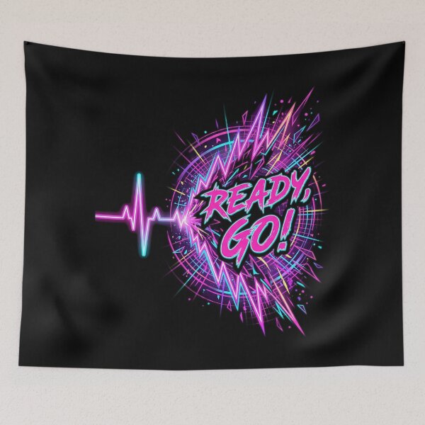 Item preview, Ready Go Retro Pulse Start Sign designed and sold by SplashTastic.