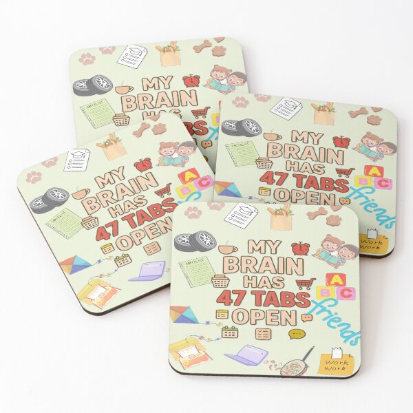 Item preview, My Brain Has 47 Tabs Open Funny pattern designed and sold by Soft Strength Studio.