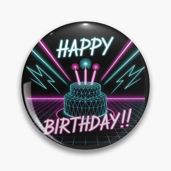 Item preview, Vaporwave Neon Birthday Cake designed and sold by Clockwork and Bloom.