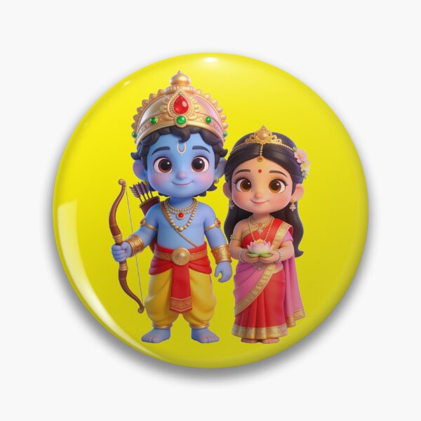 Item preview, Cute Baby Ram and Sita 3D Chibi Devotional Sticker designed and sold by krazzyremo.