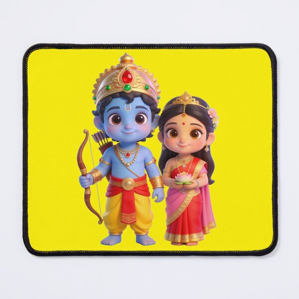 Item preview, Cute Baby Ram and Sita 3D Chibi Devotional Sticker designed and sold by krazzyremo.