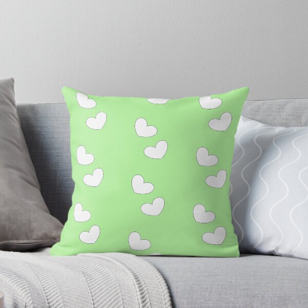 Item preview, soft white little hearts with soft pastel green background designed and sold by SrihithaStudio.