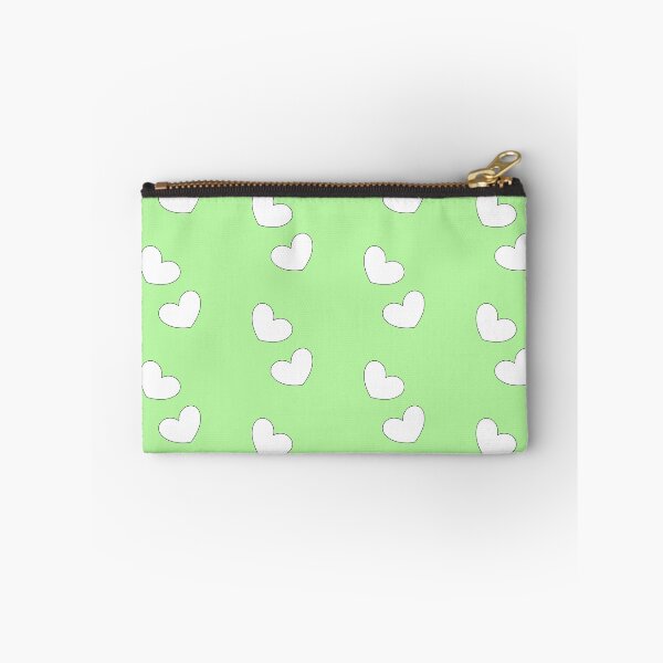 Item preview, soft white little hearts with soft pastel green background designed and sold by SrihithaStudio.