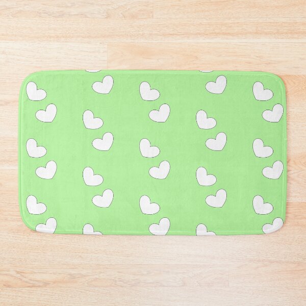 Item preview, soft white little hearts with soft pastel green background designed and sold by SrihithaStudio.
