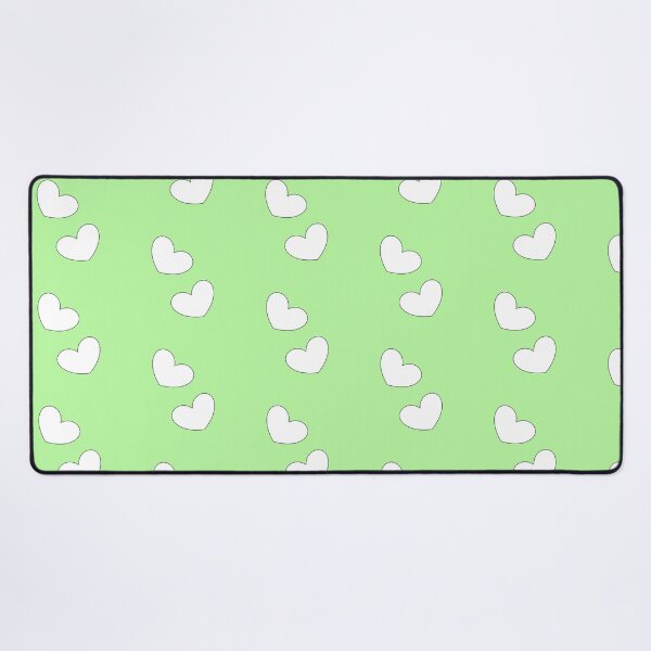 Item preview, soft white little hearts with soft pastel green background designed and sold by SrihithaStudio.