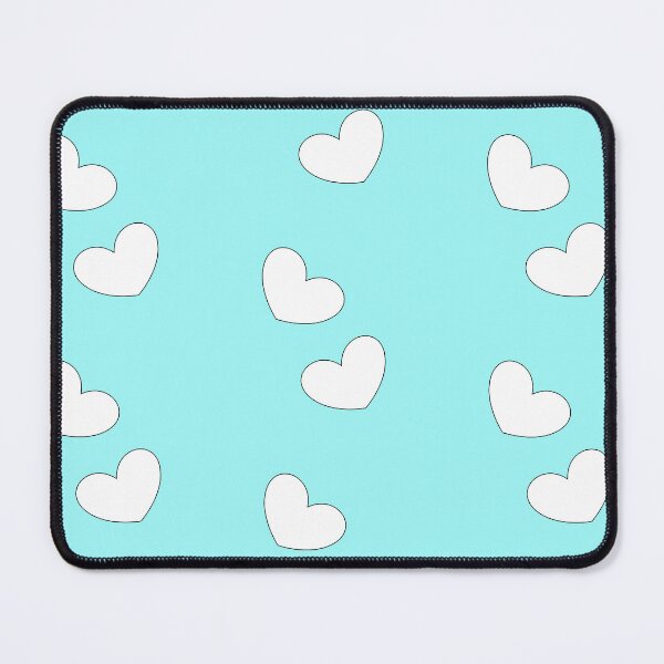 Item preview, soft white little hearts with light blue background designed and sold by SrihithaStudio.