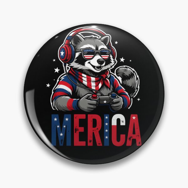 Item preview, Merica Gamer Raccoon Shirt – Funny Patriotic Gaming Trash Panda 4th of July T-Shirt designed and sold by ZyxDes.