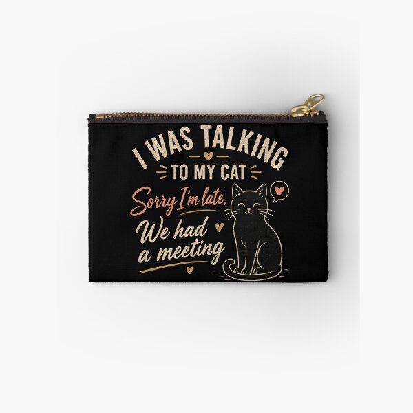 Aperçu de l'œuvre Je parlais à mon chat. Désolé(e) pour le retard. Cadeau humoristique pour les amoureux des chats noirs. créée et vendue par NeO² Studio.
