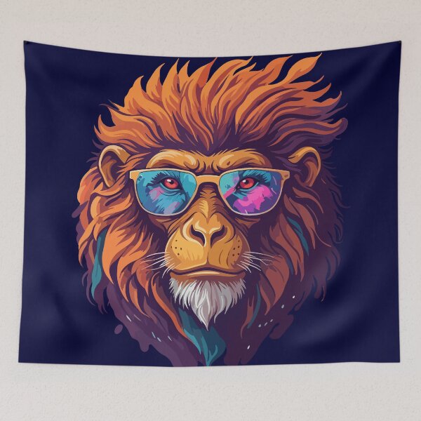 Item preview, Cool Monkey with Sunglasses - Vibrant Neon Street Art Style designed and sold by artscripts.
