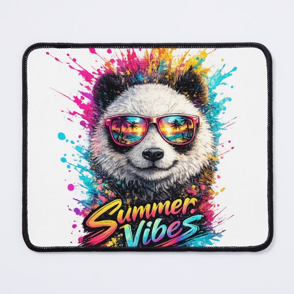 Item preview, Summer Vibes Panda – Cool Sunglasses Color Splash T-Shirt Design designed and sold by GooniSL.