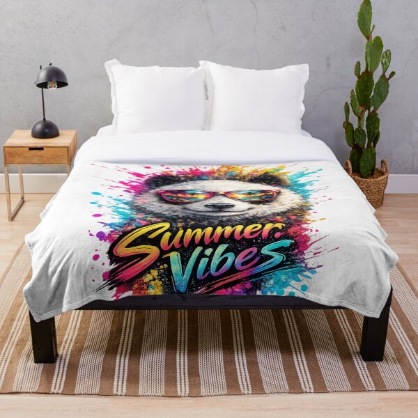Item preview, Summer Vibes Panda – Cool Sunglasses Color Splash T-Shirt Design designed and sold by GooniSL.