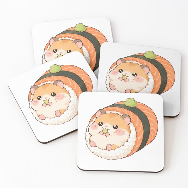 Item preview, Cute Hamster Sushi Roll Art designed and sold by StickersHul.