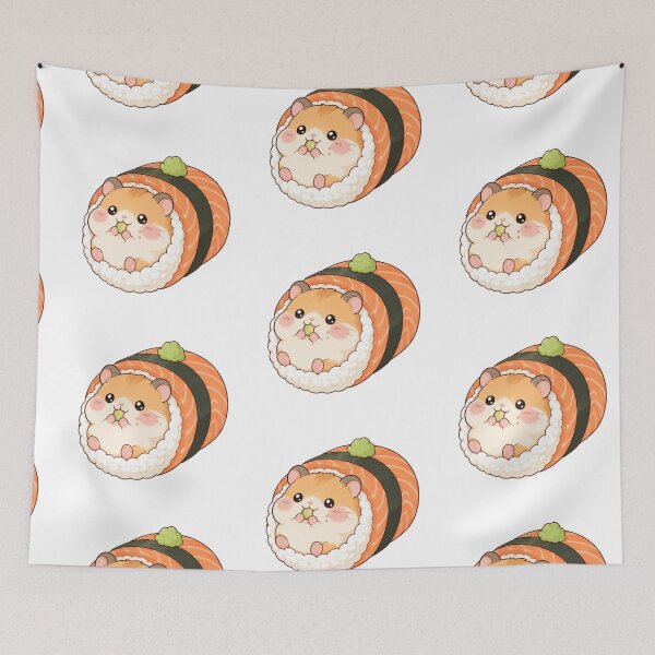 Item preview, Cute Hamster Sushi Roll Art designed and sold by StickersHul.
