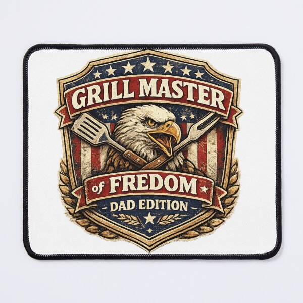 Item preview, Grill Master of Freedom Dad Edition Patriotic BBQ Design designed and sold by BestKindStudio.