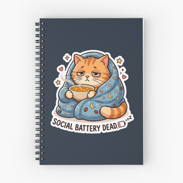 Item preview, Social Battery Dead Cat Sticker | Introvert Cat Humor designed and sold by Safe Haven Pets.