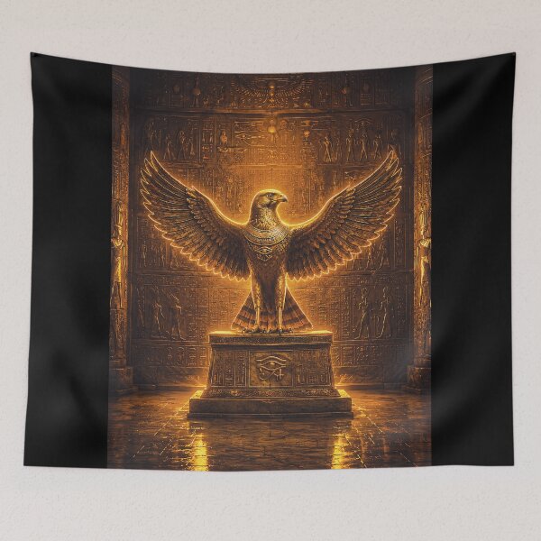 Item preview, Mystical Golden Egyptian Horus Falcon designed and sold by ZahraaStudio.
