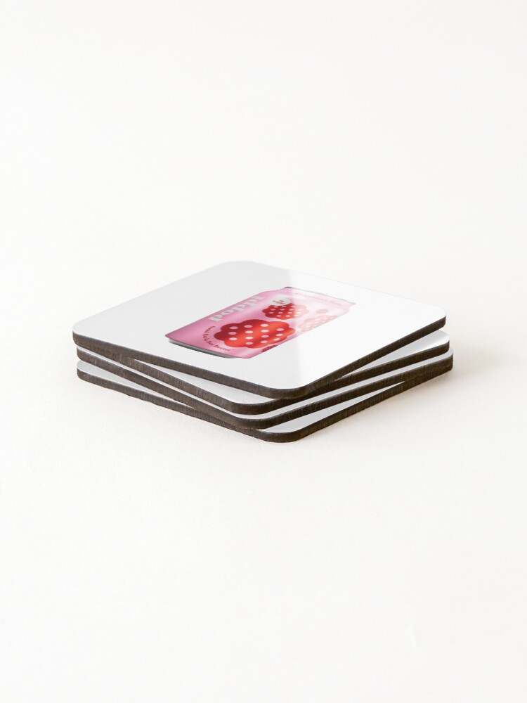 Thumbnail 4 of 5, Coasters (Set of 4), Poppi Raspberry Rose Sticker designed and sold by KayeSystems.