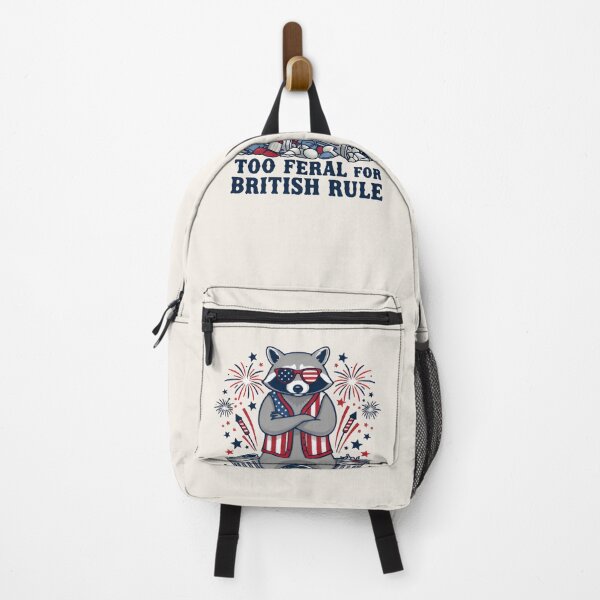 Item preview, Too Feral For British Rule Raccoon Shirt – Funny Patriotic Trash Panda T-shirt designed and sold by ZyxDes.