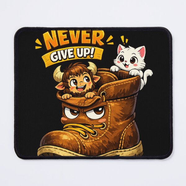 Item preview, Never Give Up – Tiny Hero in a Big Boot designed and sold by mr.bardook.