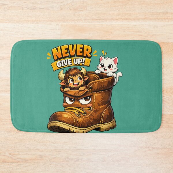 Item preview, Never Give Up – Tiny Hero in a Big Boot designed and sold by mr.bardook.
