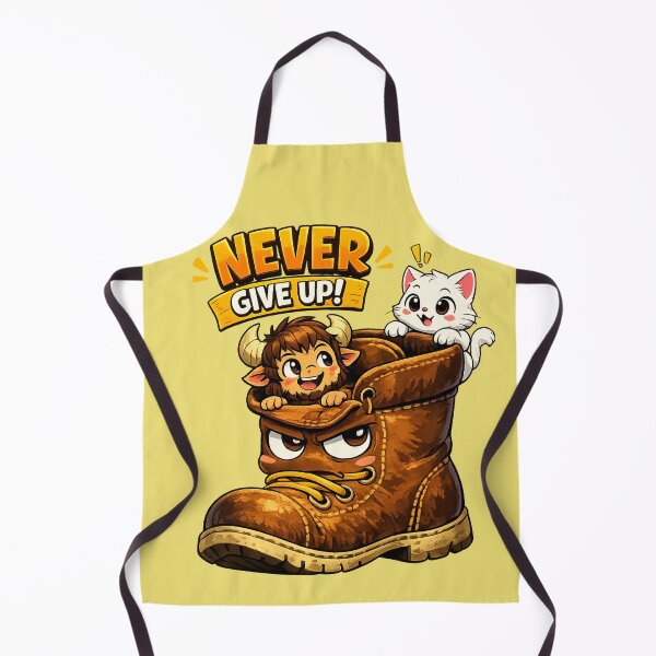 Item preview, Never Give Up – Tiny Hero in a Big Boot designed and sold by mr.bardook.