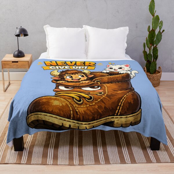 Item preview, Never Give Up – Tiny Hero in a Big Boot designed and sold by mr.bardook.