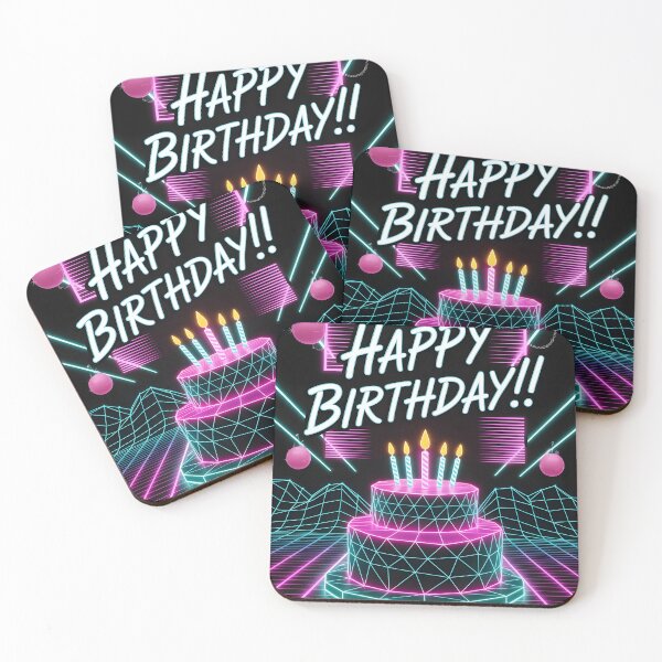 Item preview, Vaporwave Neon Birthday Cake designed and sold by Clockwork and Bloom.