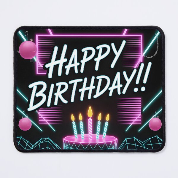Item preview, Vaporwave Neon Birthday Cake designed and sold by Clockwork and Bloom.