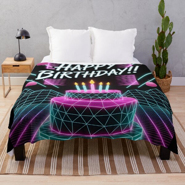 Item preview, Vaporwave Neon Birthday Cake designed and sold by Clockwork and Bloom.